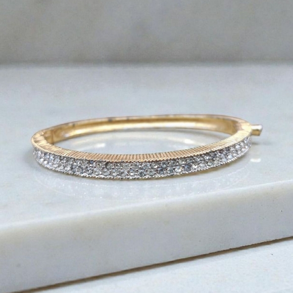 Vintage Jewelry - Vintage Joseph Mazer Rhinestone hinged bracelet